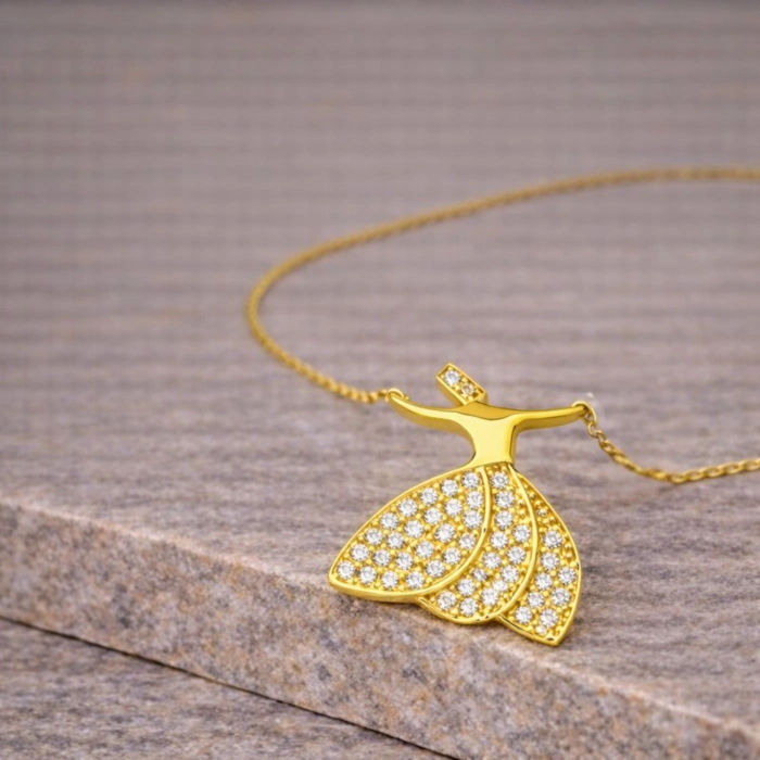 14 Ayar Altın Semazen Kolye, Mevlana Kolye