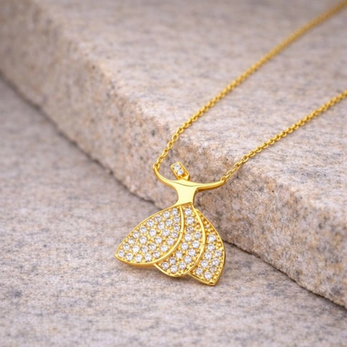 14 Ayar Altın Semazen Kolye, Mevlana Kolye