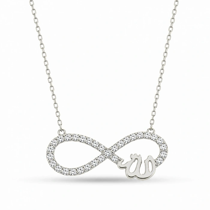14K Solid Gold Infinity ALLAH Necklace