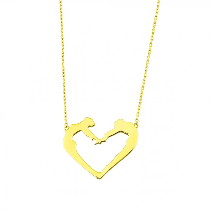 14 Ayar Altın 2 Aşık Kalp Kolye