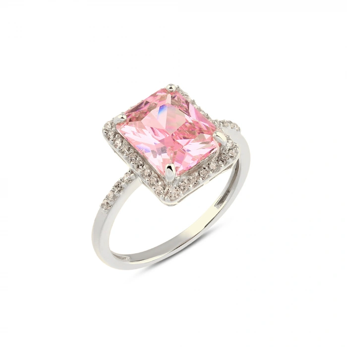 14K Gold Solitaire Pink Topaz Ring, Elegant Birthstone Gift