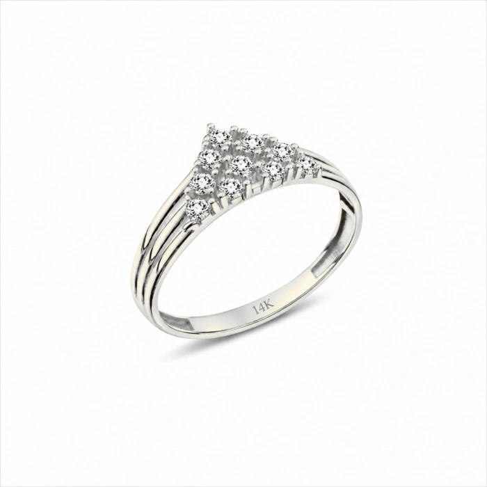 14K Solid Gold Triangle Ring