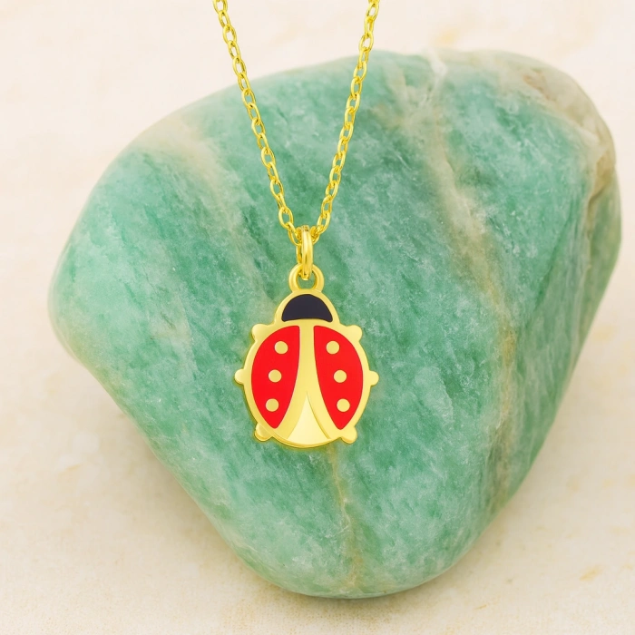 14 Ayar Altın Uğur Böceği Şans Kolye