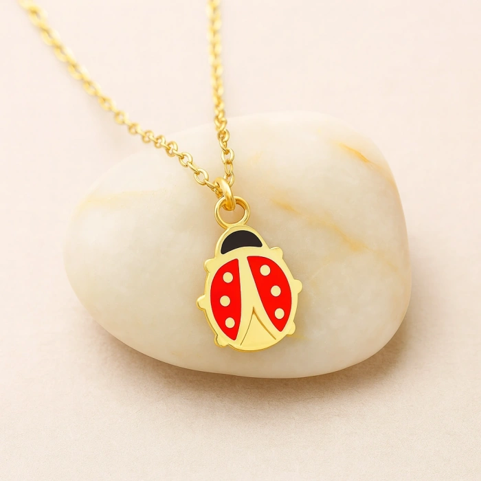 14 Ayar Altın Uğur Böceği Şans Kolye