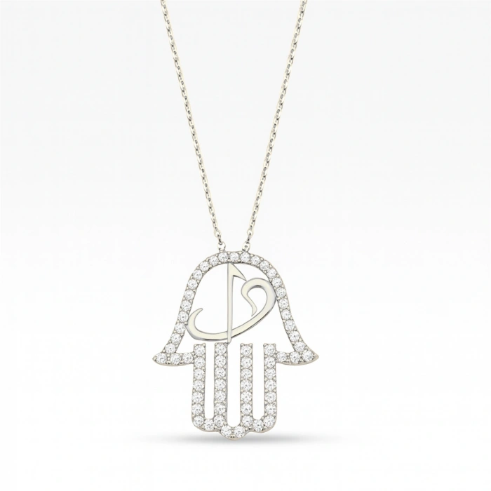 14 Ayar Altın Vav ve Elif Fatıma Eli Kolye