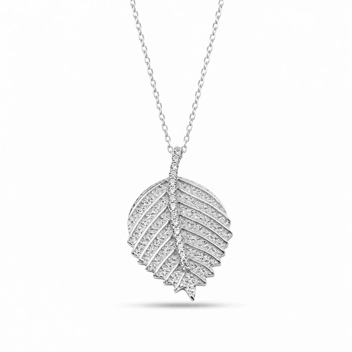 14K Solid Gold Leaf Necklace