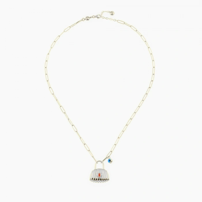 14 Ayar Altın Ataç Zincirli Nazarlık Kilit Kolye