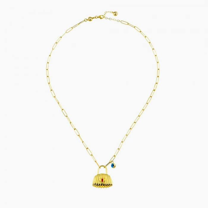 14 Ayar Altın Ataç Zincirli Nazarlık Kilit Kolye