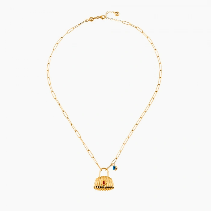 14 Ayar Altın Ataç Zincirli Nazarlık Kilit Kolye