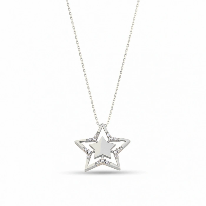 14K Solid Gold Star Necklace