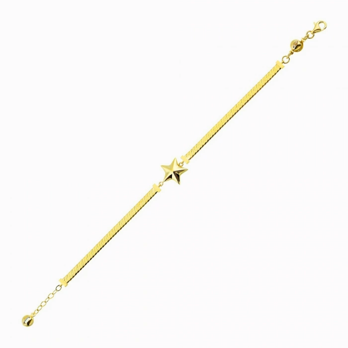 14K Gold Star Chain Bracelet