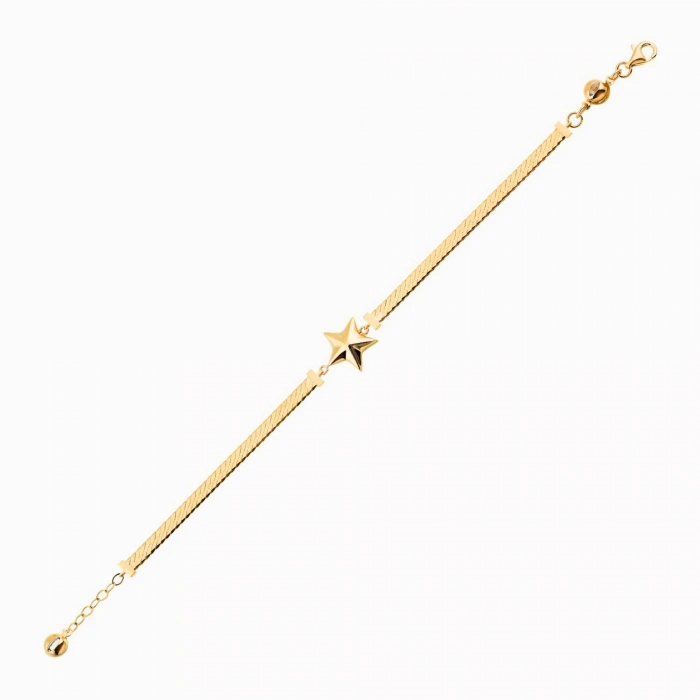 14K Gold Star Chain Bracelet