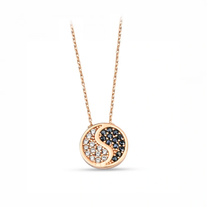 14K Gold Yin Yang Necklace, Medallion Necklace, Balance Necklace