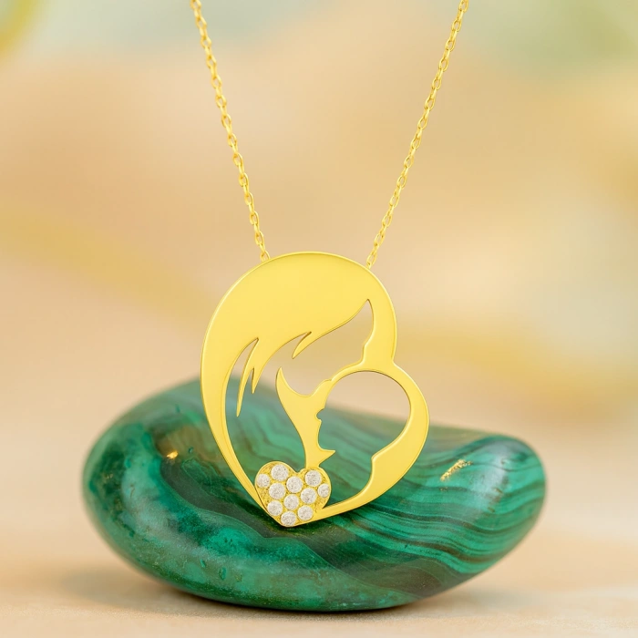 14K Altın Anne ve Bebek Kolye, Anne Takıları, Kadınlar için Zarif Kolyeler, Çocuk Kolye