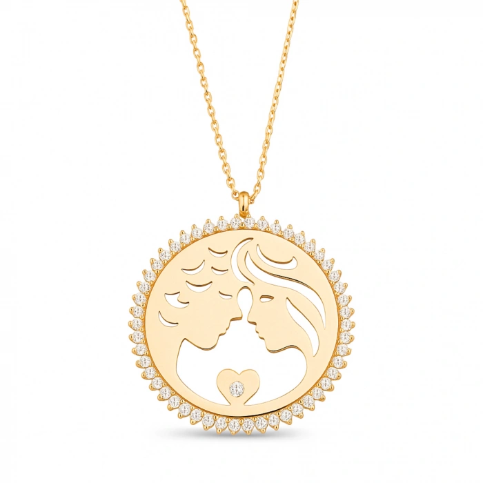 14K Gold 2 Lovers Necklace, Loving Couple Necklace