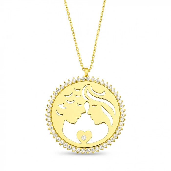 14K Gold 2 Lovers Necklace, Loving Couple Necklace