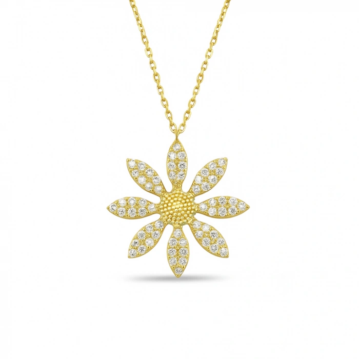 14K Gold Elegant Daisy Necklace