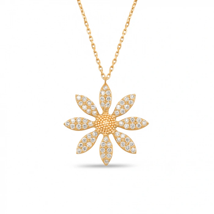 14K Gold Elegant Daisy Necklace