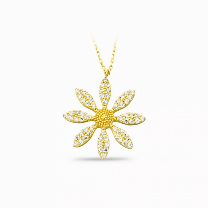 14K Gold Elegant Daisy Necklace
