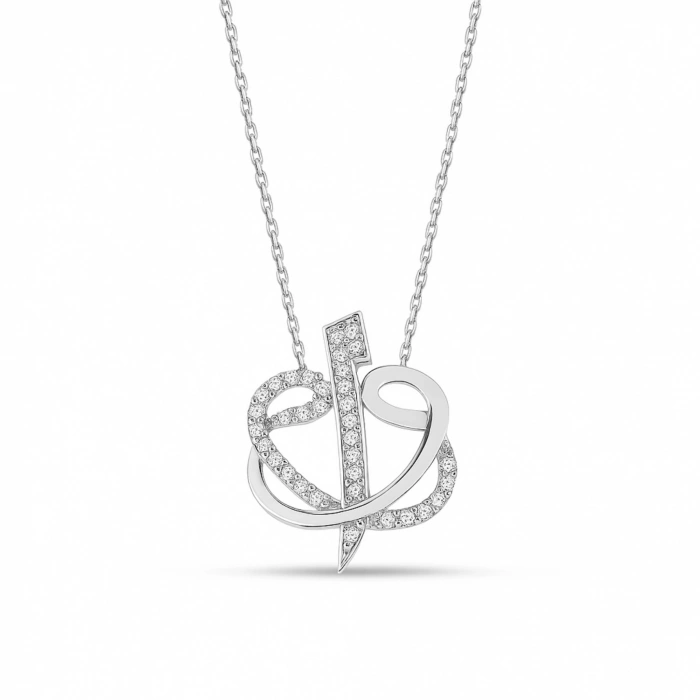 14K Gold Elif and Vav Necklace, ALLAH Necklace