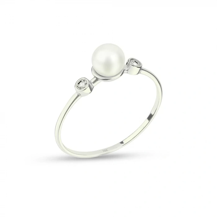 14K Gold Minimal Pearl Ring