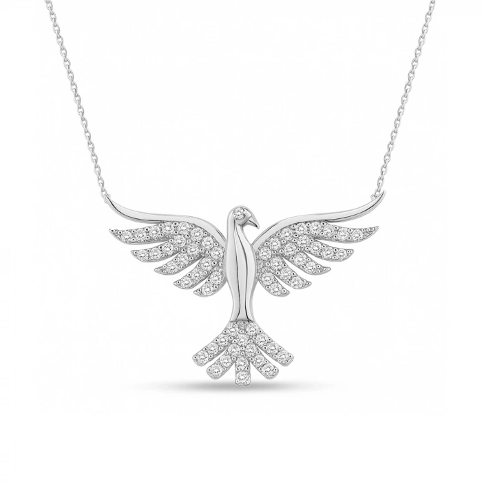 14K Gold Phoenix Necklace, Rebirth Necklace