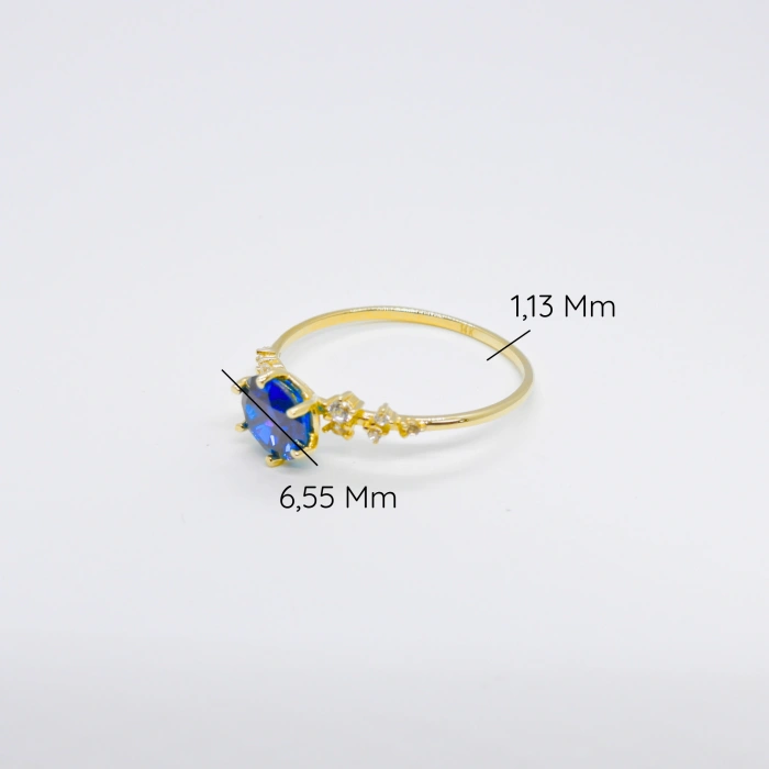 14K Gold Sapphire Minimal Ring