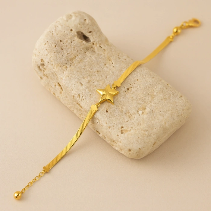 14K Gold Star Chain Bracelet