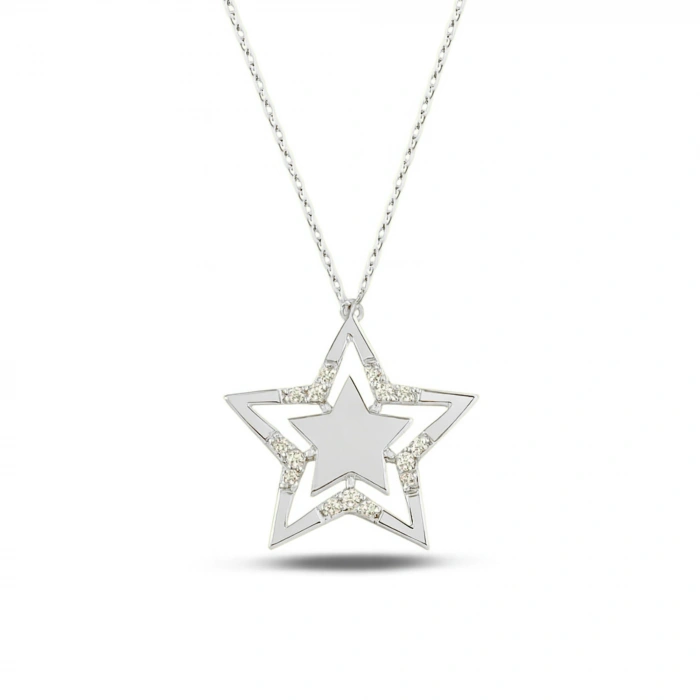 14K Gold Star Necklace, Elegant Gold Star Necklace for Women