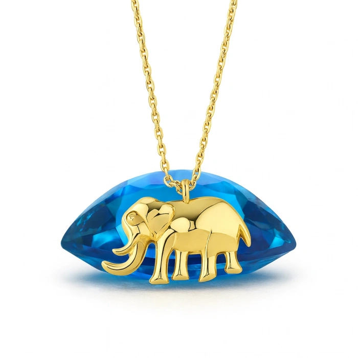 14K Gold Tiny Elephant Necklace, Baby Animal Necklace, Cute Mini Gold Jewelry