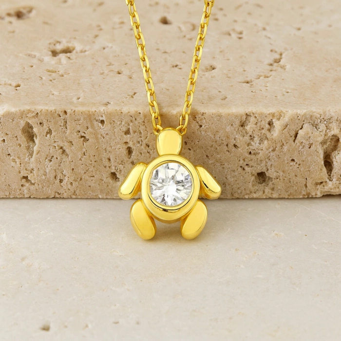 14K Gold Turtle Necklace
