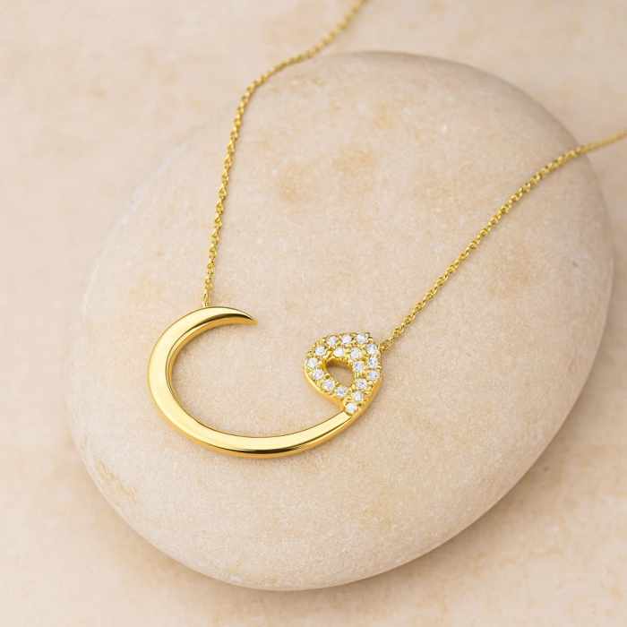 14K Gold Vav Necklace, Ayetel Kursi, ALLAH Necklace, Elif Ba Necklace
