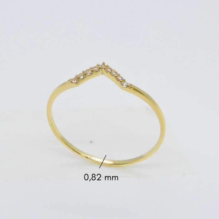 14K Solid Gold Curved Sapphire Ring