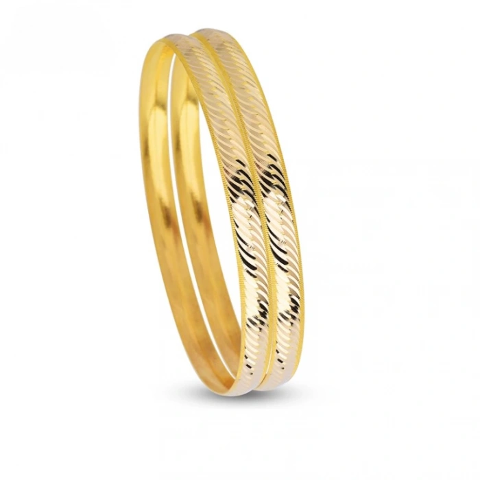 22K Solid Gold 6 Gram Wave Design Bangle