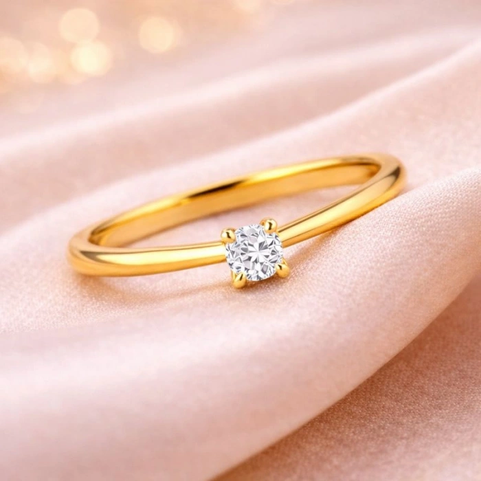 0.10 Karat Minimal Tektaş Pırlanta Yüzük