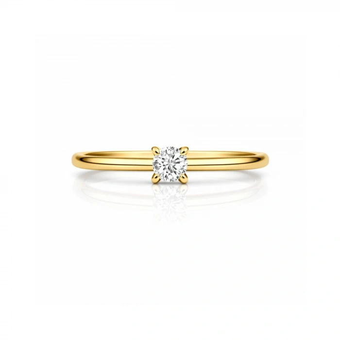 0.10 Karat Minimal Tektaş Pırlanta Yüzük