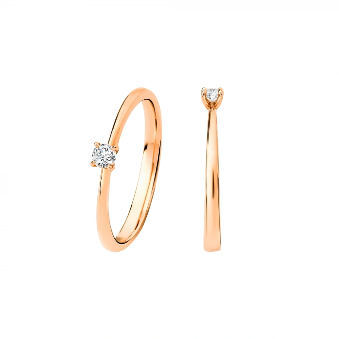 0.10 Karat Minimal Tektaş Pırlanta Yüzük