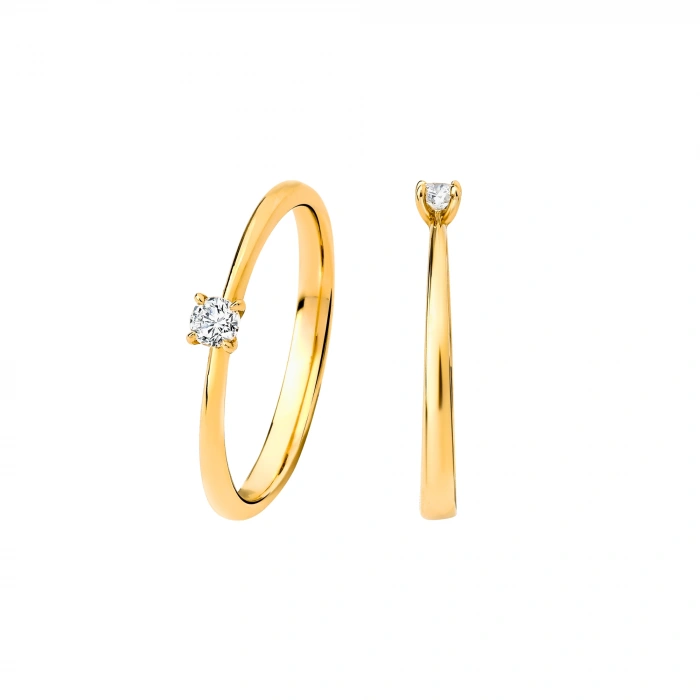 0.10 Karat Minimal Tektaş Pırlanta Yüzük