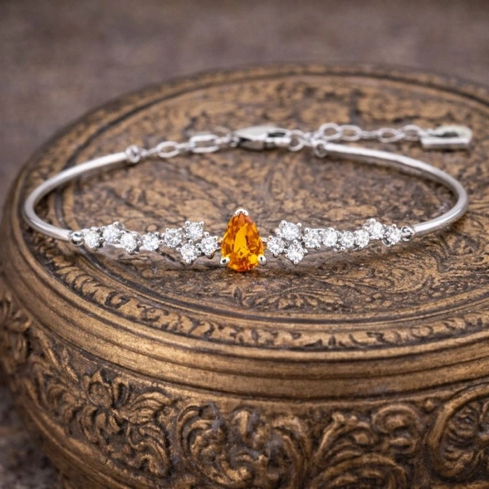 0.85 Karat Sitrin Taşlı Pırlanta Bileklik