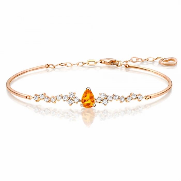 0.85 Karat Sitrin Taşlı Pırlanta Bileklik