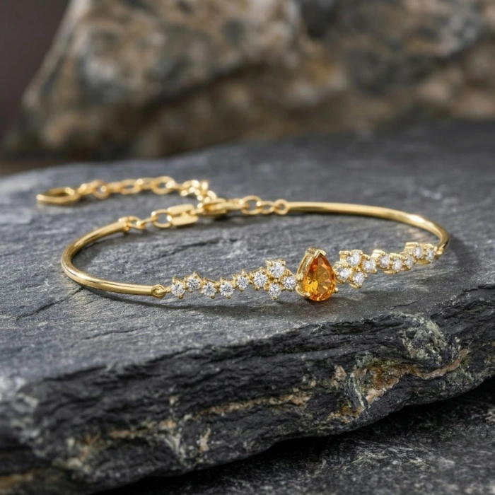 0.85 Karat Sitrin Taşlı Pırlanta Bileklik