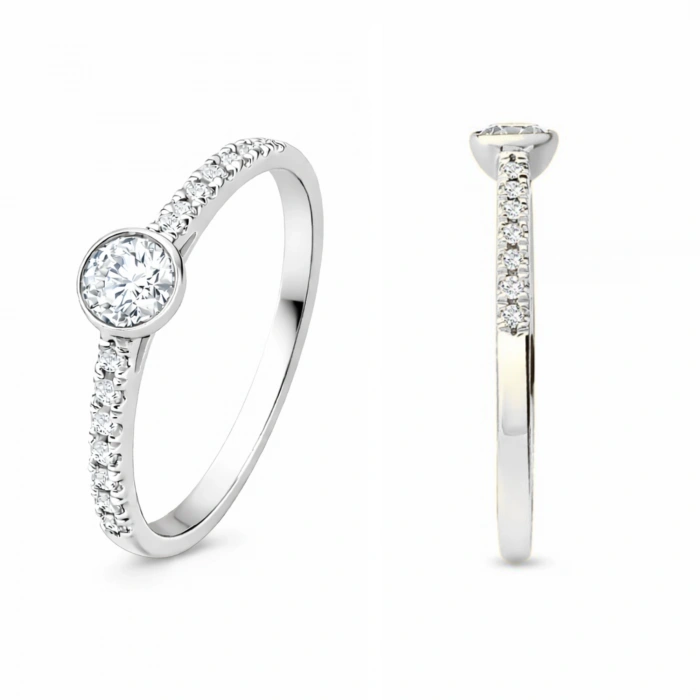 0.30 Karat Pırlanta Yarım Tur Tektaş Yüzük