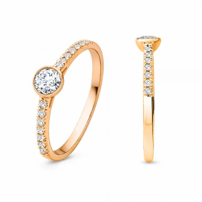 0.30 Karat Pırlanta Yarım Tur Tektaş Yüzük