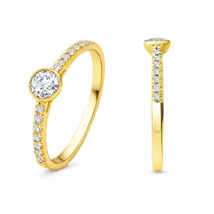 0.30 Karat Pırlanta Yarım Tur Tektaş Yüzük