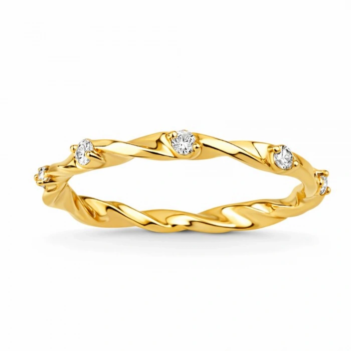 0.11 Karat Pırlanta Sonsuzluk Spiral Yüzük