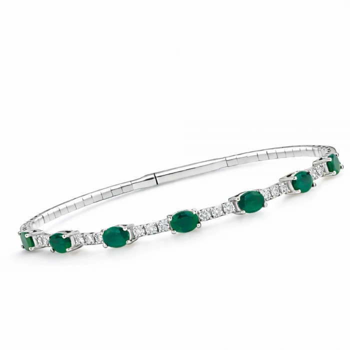 3.70 Karat Yeşil Zümrüt Taşlı Suyolu Bilezik