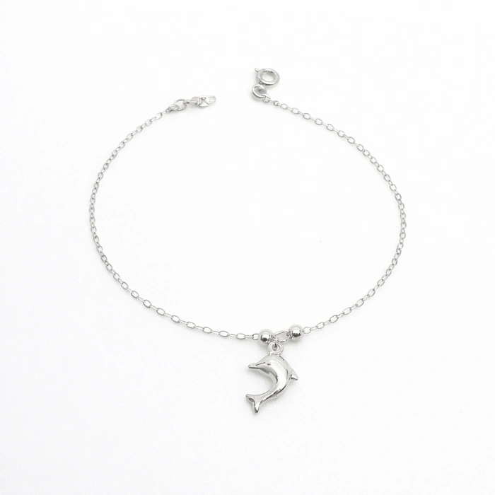 14 Ayar Altın Yunus Balığı Takı Seti, Balık Bileklik