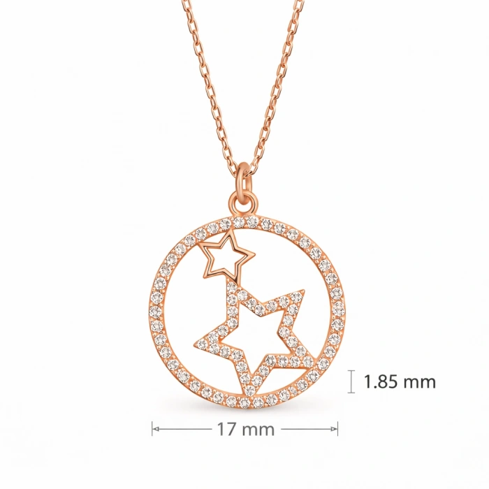 14 Ayar Altın Madalyon Yıldız Kolye