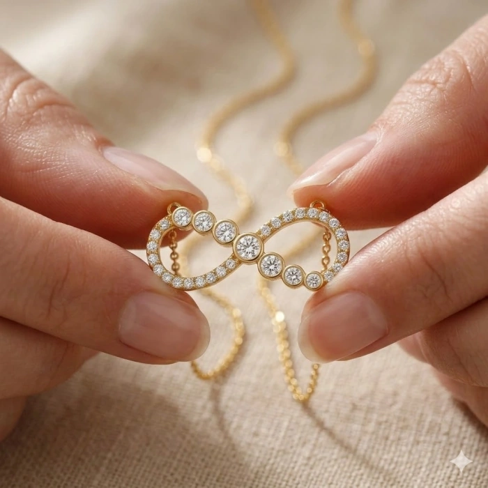 14 Ayar Altın Sonsuzluk Kolye