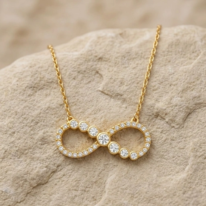 14 Ayar Altın Sonsuzluk Kolye